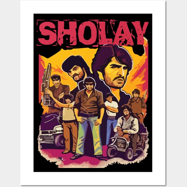 Sholay Iconic Bollywood Movie Poster Sholay Posters and Art Prints TeePublic